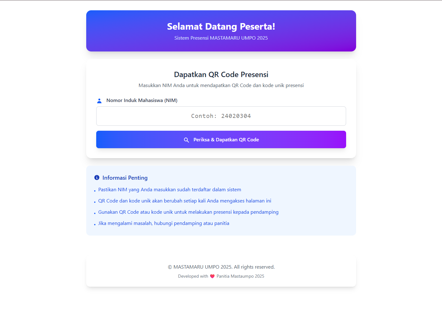 Presensi Digital MASTAUMPO 2025