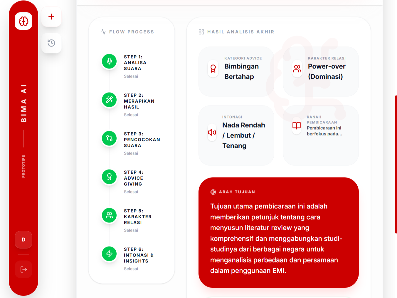 Prototipe AI Agent Klasifikasi Percakapan Pada Penelitian BIMA