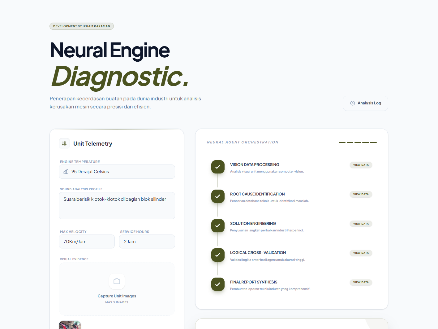 Prototipe Penerapan AI Agent untuk Diagnosa Mesin Motor di Dunia Industri